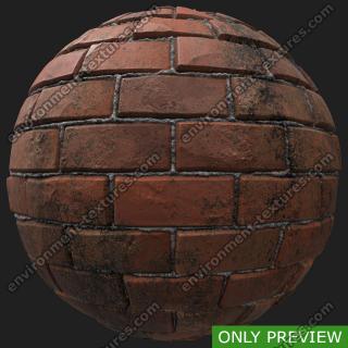 PBR Texture of Wall Bricks Dirty #2